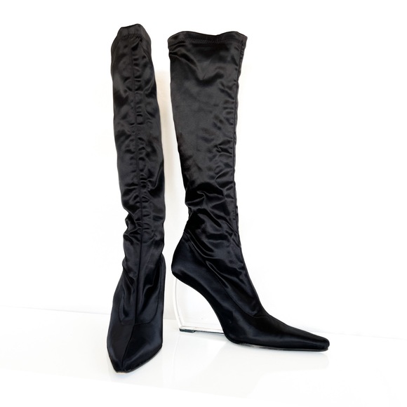 Lucite Heel bebe Boots 6 - Picture 2 of 15